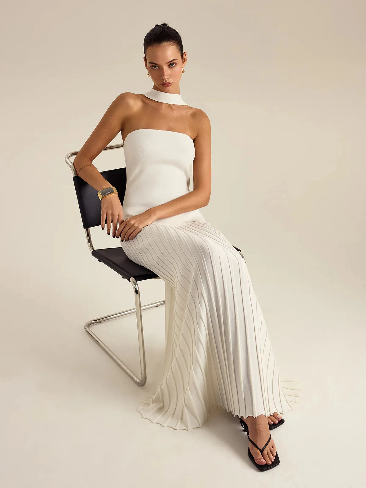 2026 New Fashion Elegant Women trapless Evening Dress Women Sexy Sleeveless Backless Hollow Patchwork Long Dress Maxi Dress