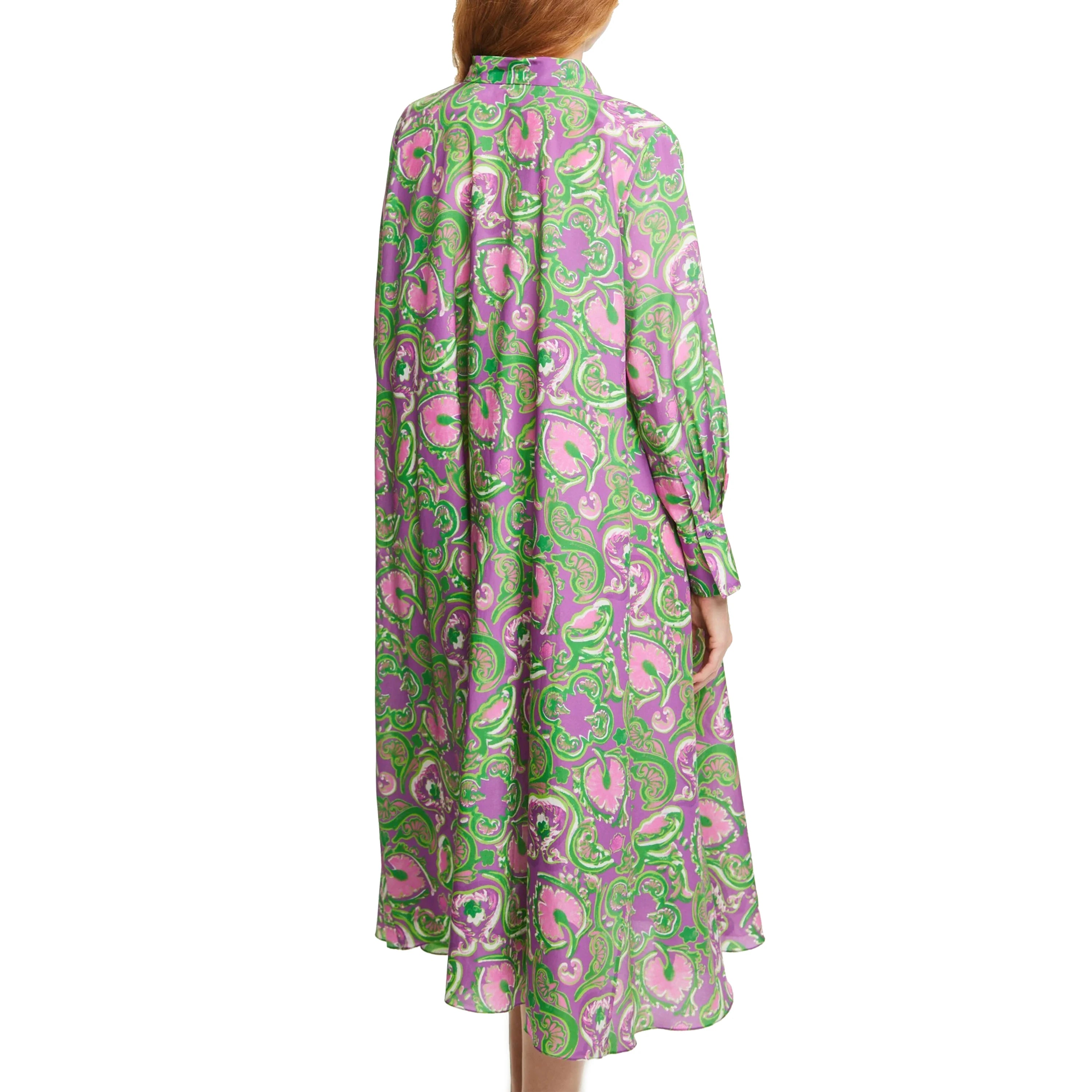 CHCH Women's Dress New Long sleeved Polo Collar Printed Shirt Dress Business Casual Long Dress