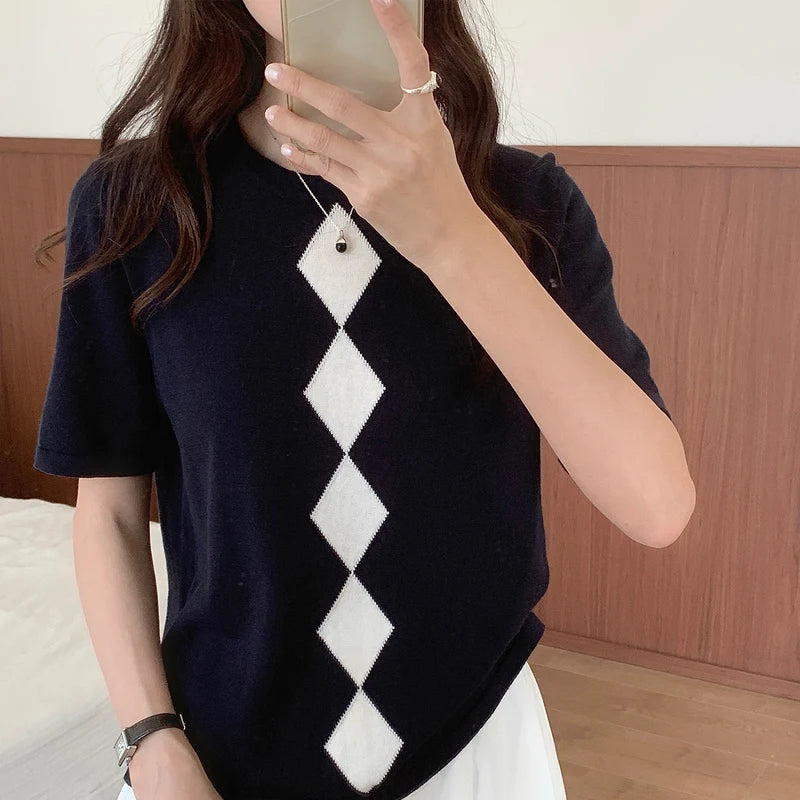 Summer Women's Clothing 100% Cotton T-shirts Short Half Sleeve O Neck Clothes Casual Pullover Basic Female Top