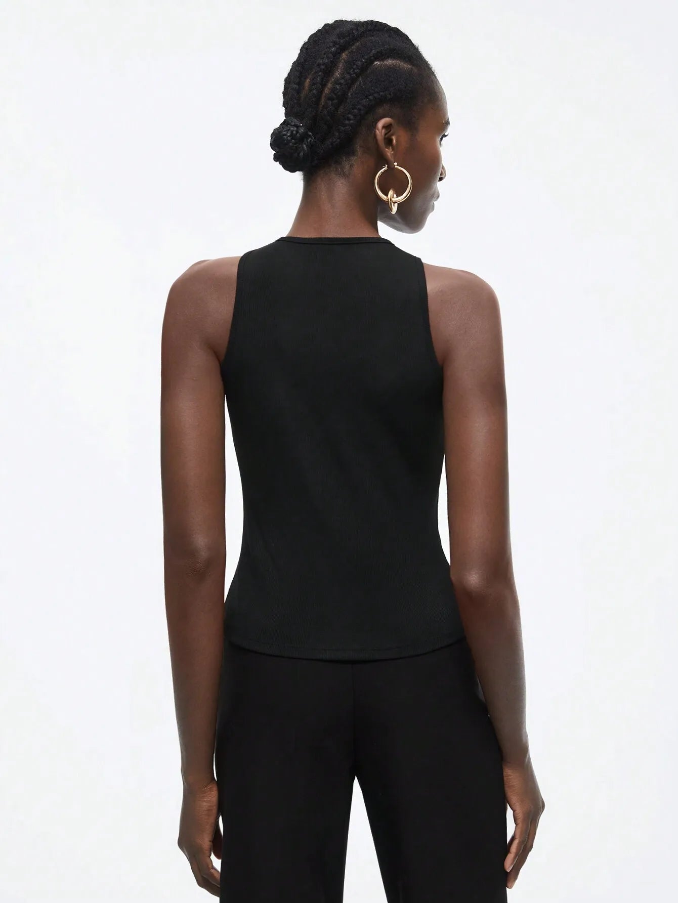 New Summer Women Casual Black Tank Top Sexy Crop Top Streetwear Simple T Shirt Hollow Out Corset Top Female Slim Short T Shirt