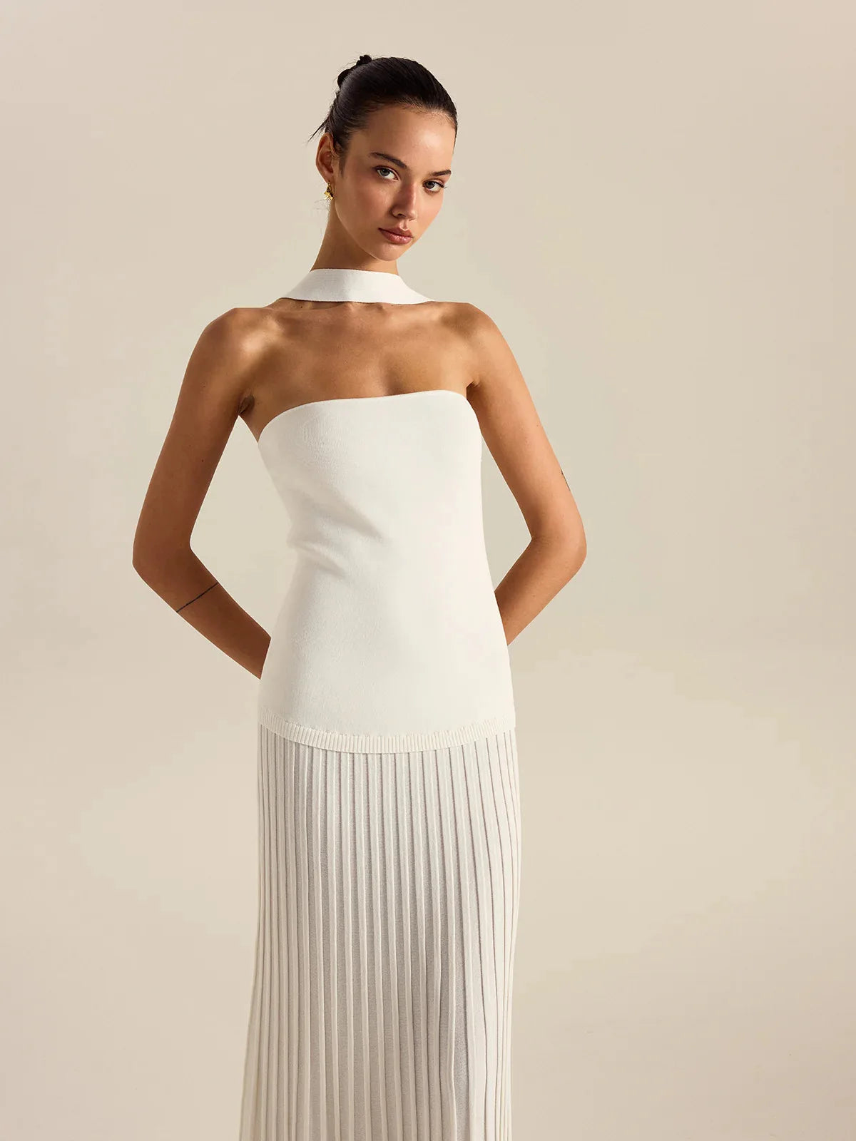 2026 New Fashion Elegant Women trapless Evening Dress Women Sexy Sleeveless Backless Hollow Patchwork Long Dress Maxi Dress
