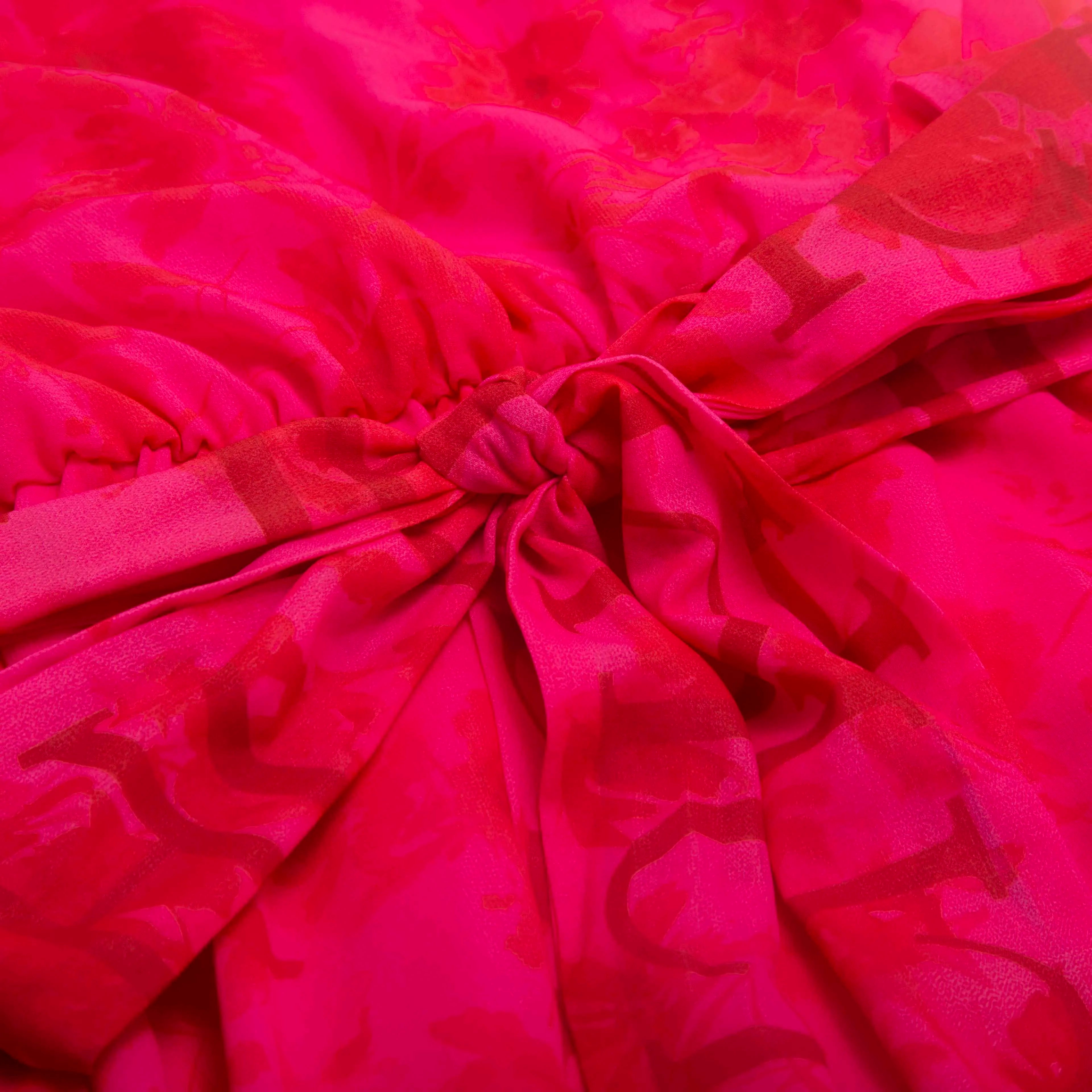Women's Dress New Neck Hanging Chiffon Long Dress Rose Red Date Party A-line Women's Wear